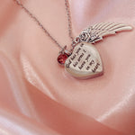 Memorial Heart Urn Necklace “God has you in his arms I have you in my heart”